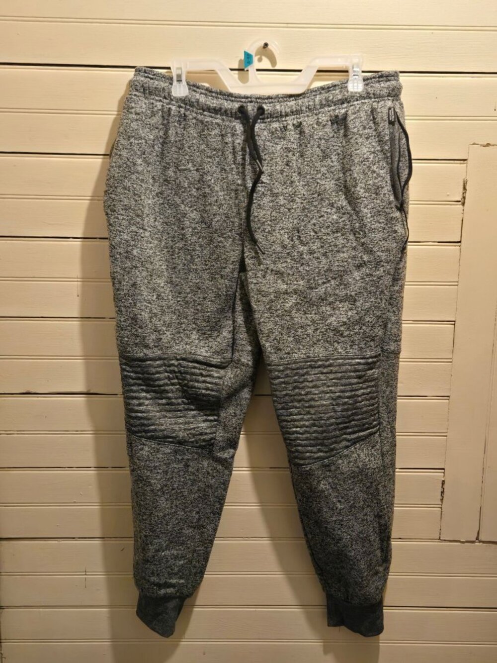 Beverly Hills Polo Club Joggers Mens XL Gray Heather Drawstring Ribbed Knee